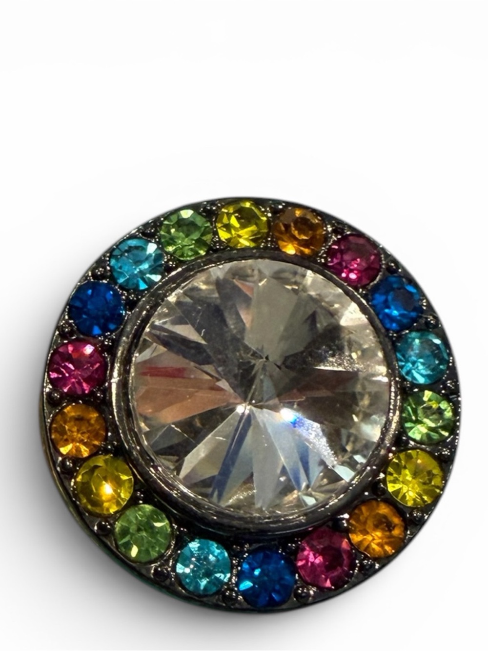 Kurt Geiger Multicolor Crystal Halo Round Stud Earrings